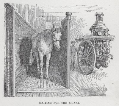 Venter på signalet (litho) af American School