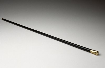 Vandrestav, ca. 1862 (guld, uidentificeret træ og indsat kompas) af American School