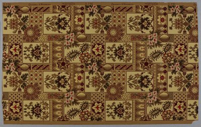 Tapet, mønster, ca. 1885. Trykt papir af American School