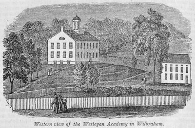 Vestlig udsigt over Wesleyan Academy i Wilbraham, fra 