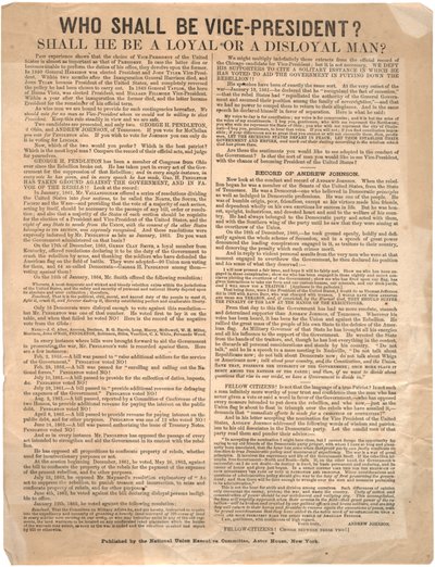 Hvem skal være næstformand? George Pendleton vs. Andrew Johnson (valg i 1864), 1864 af American School