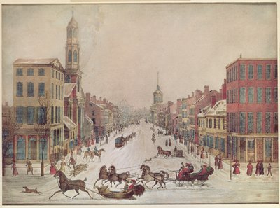 Vinter på Wall Street, 1834 af American School