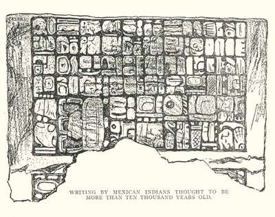 Mexicanske indianeres skrift, der menes at være mere end 10.000 år gammel (litho) af American School