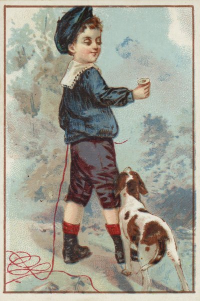 Ung dreng med hund af American School
