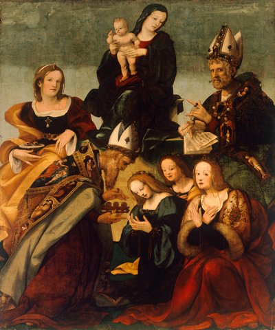 Madonna med barnet og de hellige Gregor den Store (maleri) af Amico Aspertini