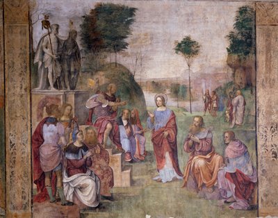 Retssagen mod Santa Cecilia (St. Cecilia), ca. 1506, af Amico Aspertini (1474 eller 1475-1552), freskomaleri, Oratoriet i Santa Cecilia (St. Cecilia), Bologna, Emilia-Romagna. Italien af Amico Aspertini
