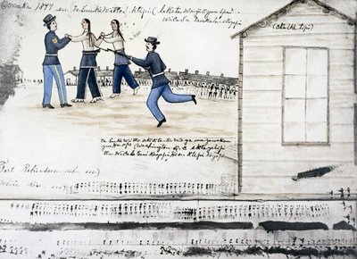 Crazy Horses død, Fort Robinson, Nebraska, USA, 1877 c1900 af Amos Bad Heart Buffalo