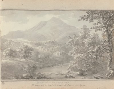 Udsigt i England, Skotland og Wales: Mellem Llanrwst og Capel Cerrig er bjerget Moel Shiabod, floden er Lligwy af Amos Green