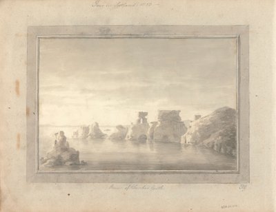 Udsigt i England, Skotland og Wales: Ruinerne af Dunbar Castle, HG/Tour i Skotland af Amos Green