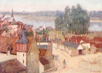 Chaumont-sur-Loire (farvelitografi) af Amy B. Atkinson
