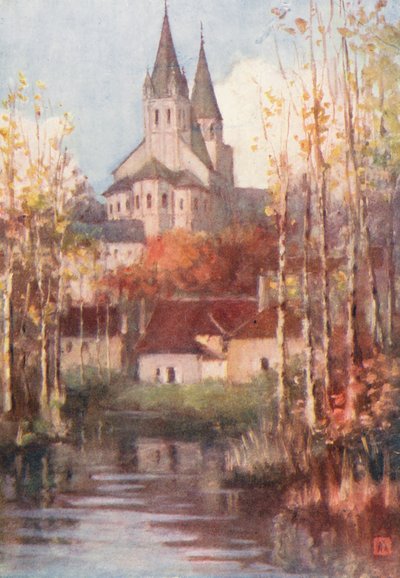 Saint Ours, Loches (farvelitografi) af Amy B. Atkinson