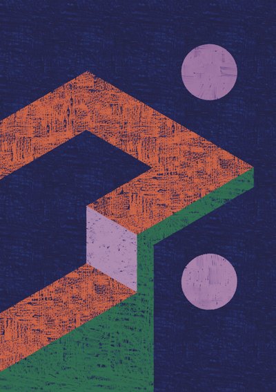 Moderne geometrisk illusion af Amy Louise Baker