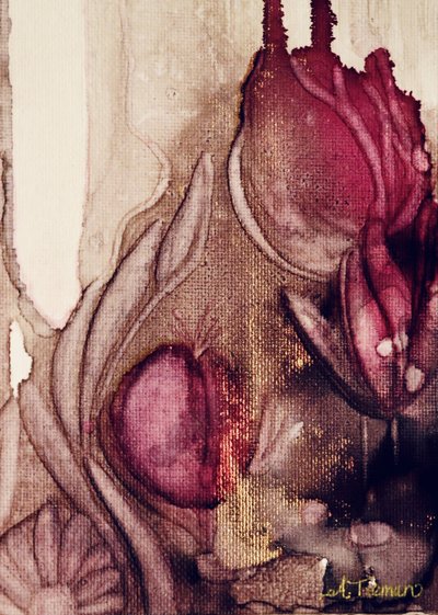 Drømmende guldfarvede tulipaner af Amy Tieman