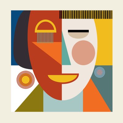 Faces Stripes Minimal-kopi af Ana Rut Bre