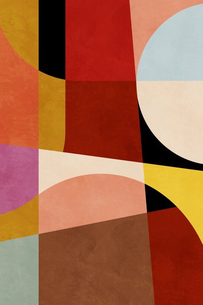 Varme farver – Bauhaus-geometri 2 af Ana Rut Bre