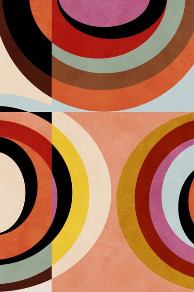 Varme farver og Bauhaus-geometri 3 af Ana Rut Bre