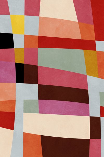 Varme farver – Bauhaus-geometri 4 af Ana Rut Bre