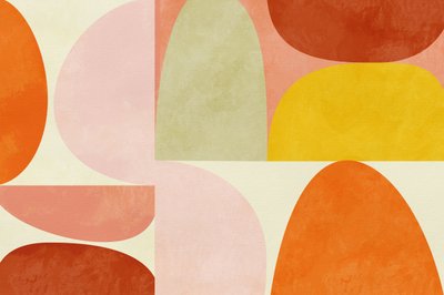 Varme pastelfarver og geometriske mønstre af Ana Rut Bre