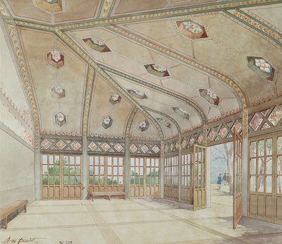 Lycee Victor Hugo, Paris, 1894 (wc på papir) af Anatole de Baudot