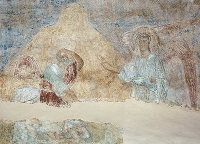 Bileam og englen af Ancient Russian frescos