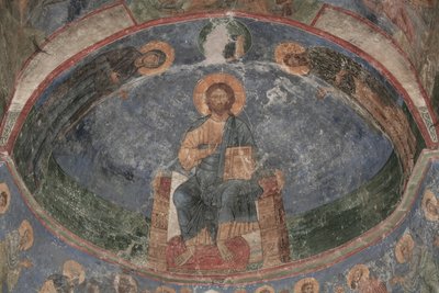 Kristus tronede verdens frelser, 1100-tallet af Ancient Russian frescos