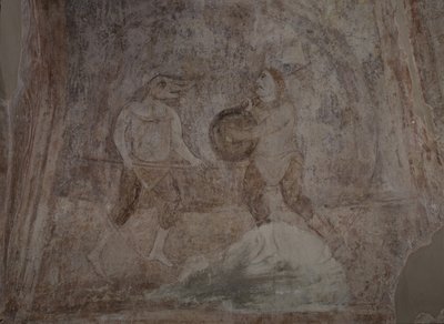 Kampscene i Hippodrom, 11. århundrede af Ancient Russian frescos