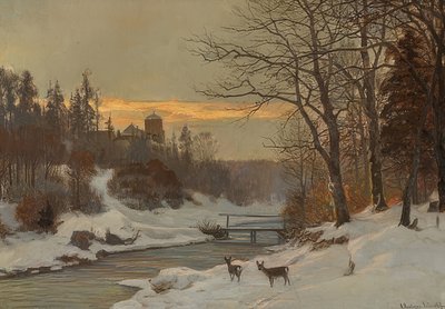 Vinterklart bæklandskab af Anders Andersen Lundby