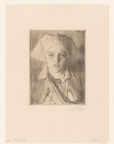 Portretan Van Gold Guld II af Anders Leonard Zorn (signed by artist)