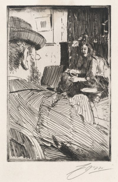 Albert Besnard og hans model, 1896. af Anders Leonard Zorn