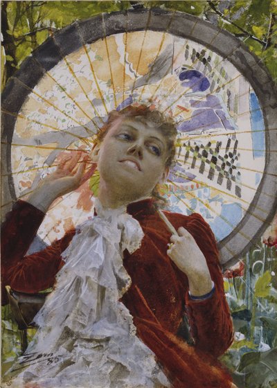 Luftslotte, 1885 (wc) af Anders Leonard Zorn