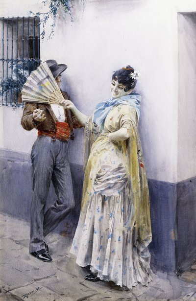 Flirt, 1885 af Anders Leonard Zorn