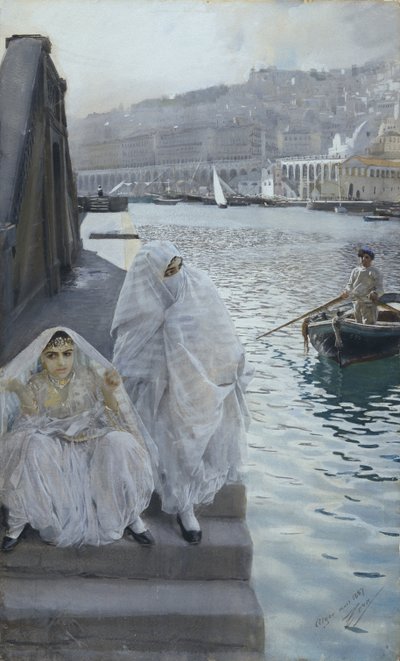 Fra Algier Havn par Zorn, Anders Leonard (1860-1920). Akvarel på papir, størrelse: 67x41 af Anders Leonard Zorn