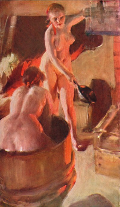 Piger fra Dalarna i bad, 1908, 1931 af Anders Leonard Zorn