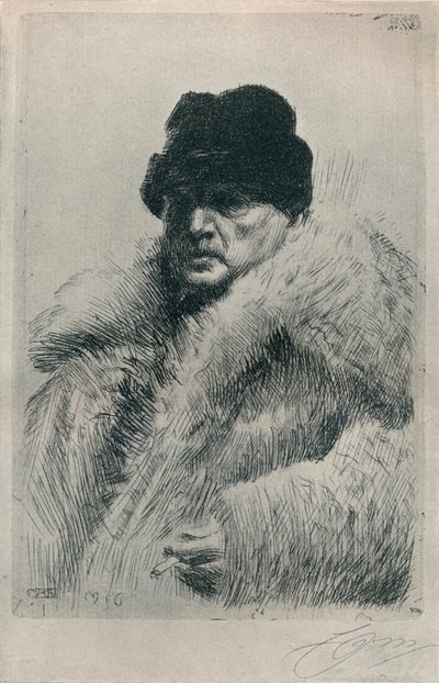 Selvportræt, 1916 af Anders Leonard Zorn