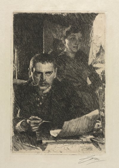 Kunstneren og hans kone, 1890. af Anders Leonard Zorn