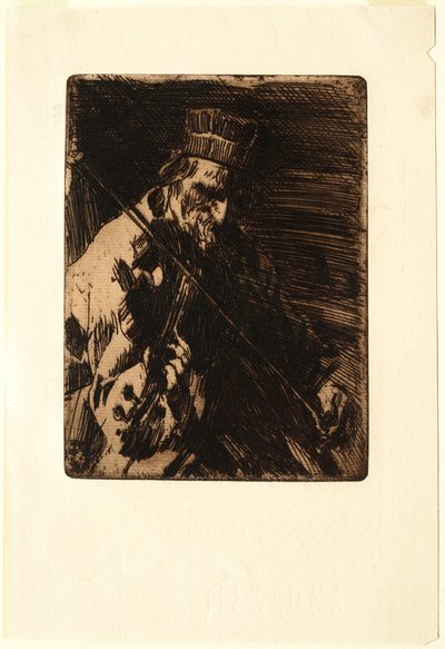 Landsbyviolinist af Anders Leonard Zorn