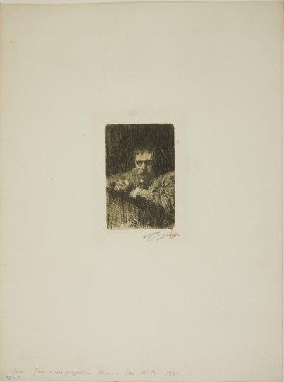 En malerætser (selvportræt) af Anders Leonard Zorn