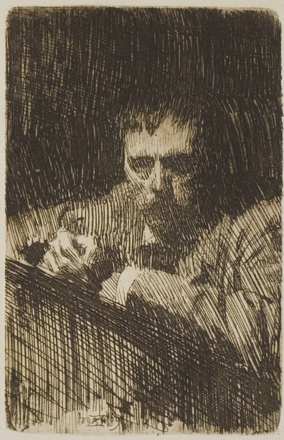 En malerætser (selvportræt) af Anders Leonard Zorn