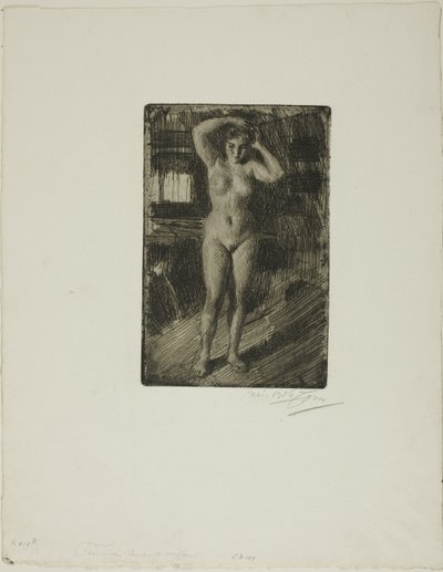 Anna laver sit hår af Anders Leonard Zorn