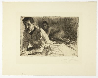 Augustus Saint Gaudens II (Saint Gaudens og hans model) af Anders Leonard Zorn