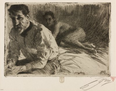 Augustus Saint Gaudens II (Saint Gaudens og hans model) af Anders Leonard Zorn