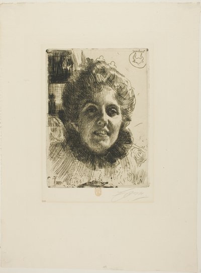Aurore (fru Aurore Klintberg, født Oxenstierna, leder) af Anders Leonard Zorn