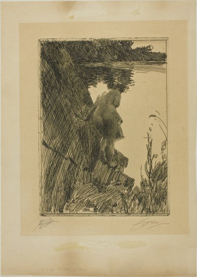 Badegæst (aften) II af Anders Leonard Zorn