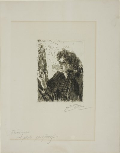 Pige med en cigaret II af Anders Leonard Zorn
