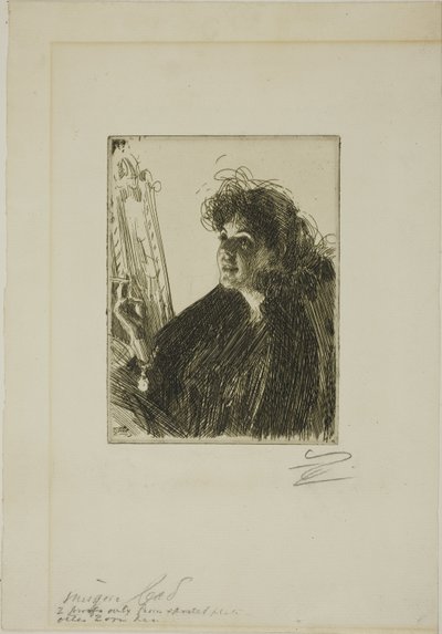 Pige med en cigaret I af Anders Leonard Zorn