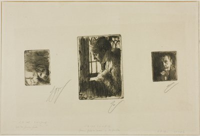 Pigehoved; Bondepige ved vindue; Anders Zorn af Anders Zorn