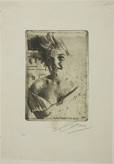 Leende model I af Anders Leonard Zorn