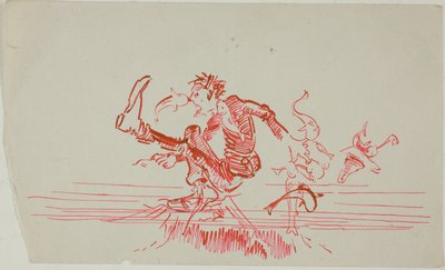 Mand angrebet af flere fisk af Anders Zorn