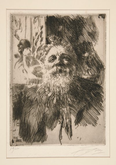Portræt af A. Rodin af Anders Leonard Zorn