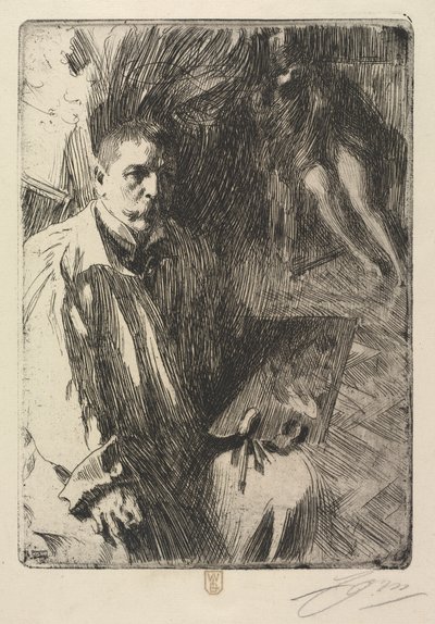 Portræt af kunstneren og hans model af Anders Leonard Zorn